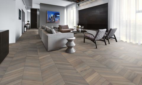 Oak Chevron Grey